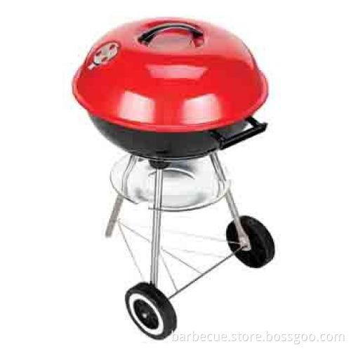 17" Kettle BBQ Grill, Made of Steel, Powder-coated Finish, Measures 17"